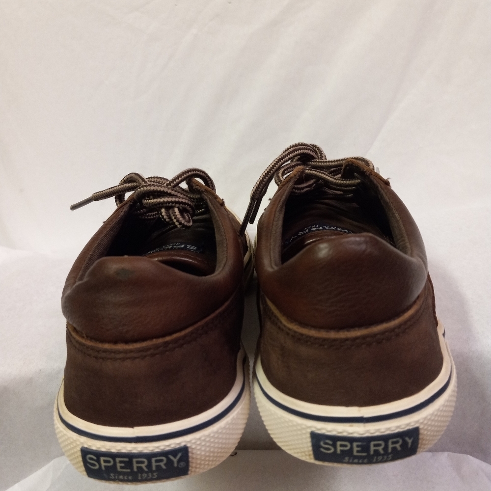 SPERRY Top-Siders Sneakers OLLIE Brown Leather Youth Size 4M - Picture 3 of 8